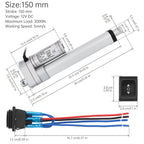 12V Electric Linear Actuator 50/100/150/200/250/300/350/400mm Stroke 3000N Electric Reciprocating Lifting Linear Motion Actuator