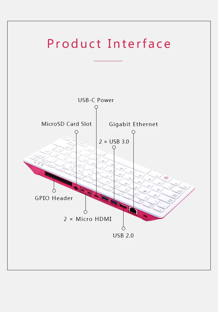 Raspberry Pi 400 Personal Computer or Kit,Quad-core 64-bit Processor 4GB of RAM ,WiFi Dual-display Output For 4K