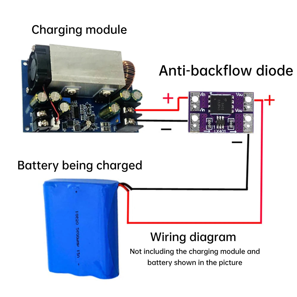 3V-26V 10A Ideal Diode Module Solar Charging Backflow Prevention Low Internal Resistance Analog Rectifier