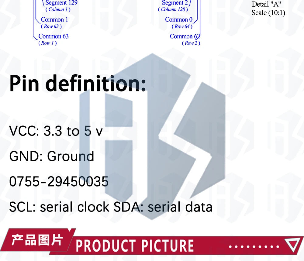 1.3 inch oled IIC Serial White OLED Display Module 128X64 I2C SSD1306 12864 LCD Screen Board VDD GND SCK SDA for Arduino
