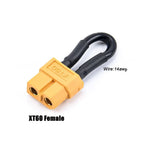 HPXGRC 1Pcs T Deans XT30 XT60 XT90 XT90S EC3 EC5 TRX JR MPX Plug for Bind Plug Loop Connector Short Circut Battery Jumper Cable