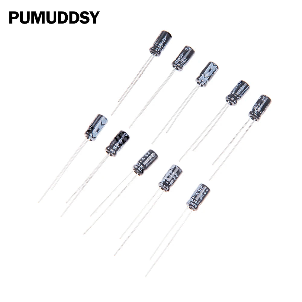 120PCS 12Values Electrolytic Capacitor Kit (0.22μF-470μF 16V-50V) for DIY Electronic Circuit kit 16V100UF 50V0.47UF 25V10UF