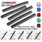 SMD 1206 LED Emitting Diode Kit Micro SMT Lamp Chip Light Beads Warm White Red Green Blue Yellow Orange UV Pink Multicolor 3V