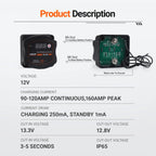 CSPEED Smart Dual Battery Isolator 12V 140A Waterproof Digital Voltage Sensitive Relay VSR Switch For Car Camper UTV Boat Marine