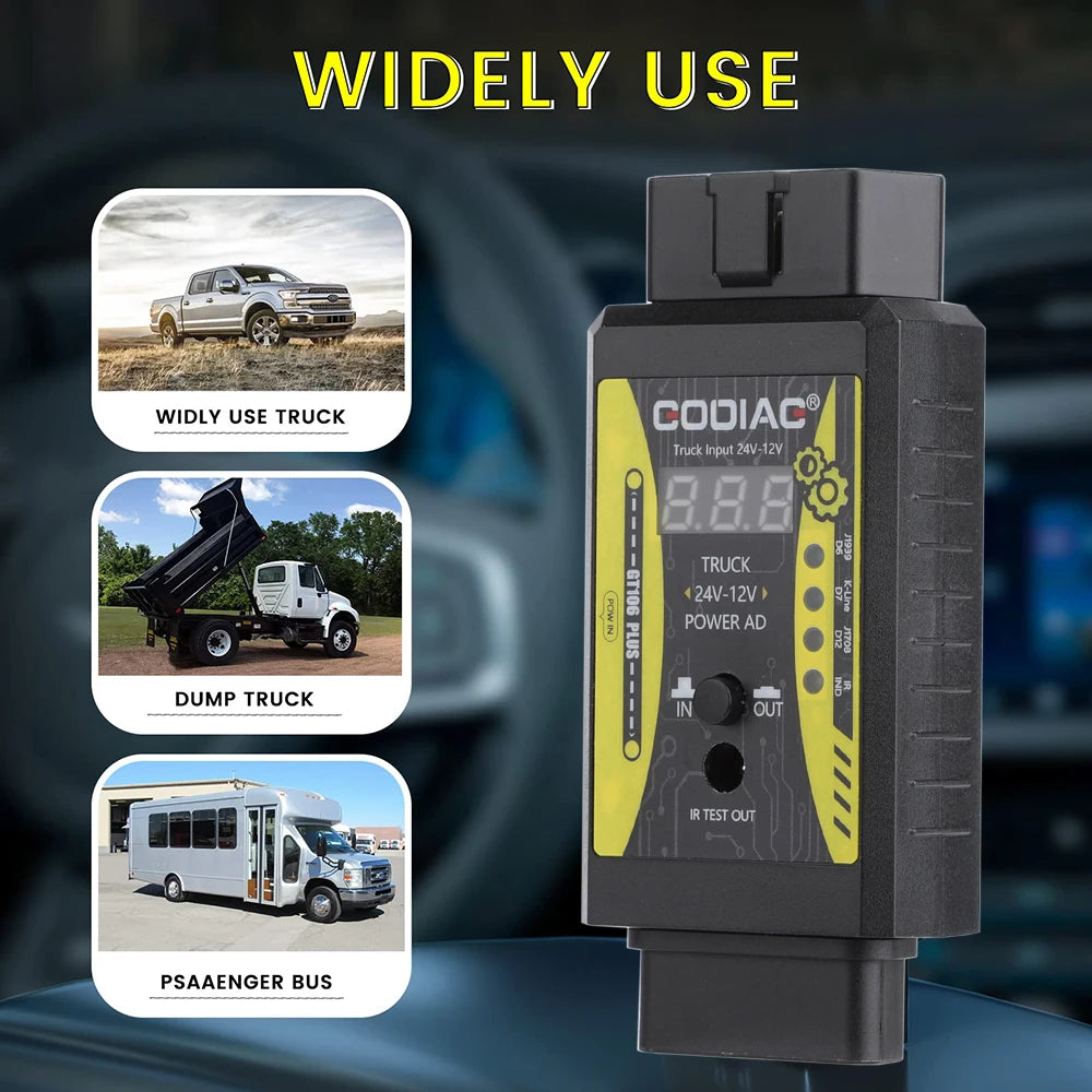 GODIAG GT106 PLUS 24V to 12V Heavy Duty Truck Converter Adapter for X431 Easydiag/ThinkCar2/Thinkdiag/GOLO Carcare/DBScar II