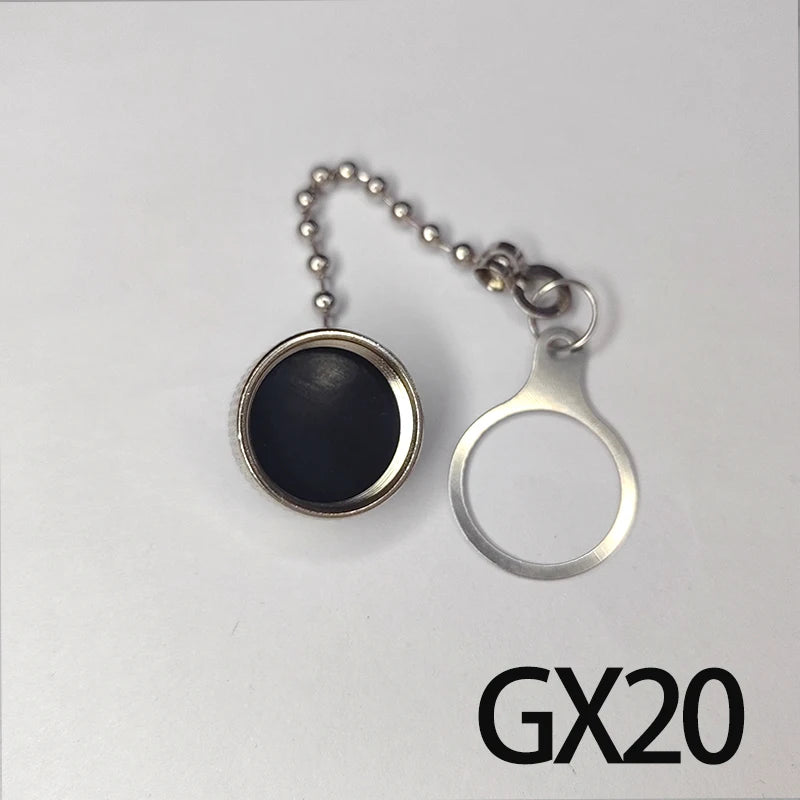GX12 GX16 GX20 Aviation Circular Plug Socket Waterproof Dust Cable Connector Metal Leather Chain Protective Sleeve Cap