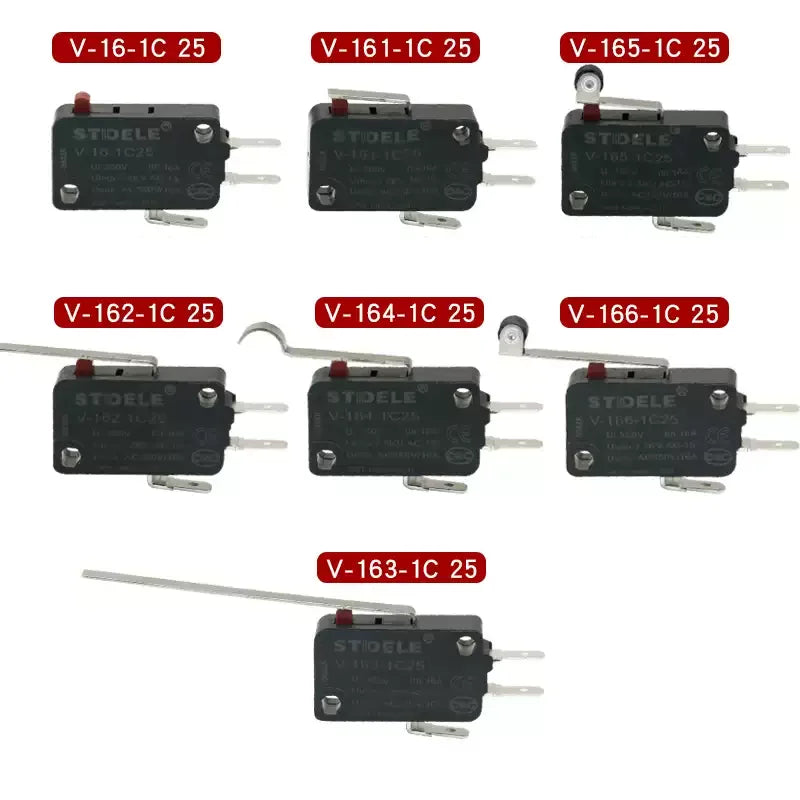 V-16 series micro-motion button limit travel switch with 3 pins, suitable for coffee machine and other small household appliance