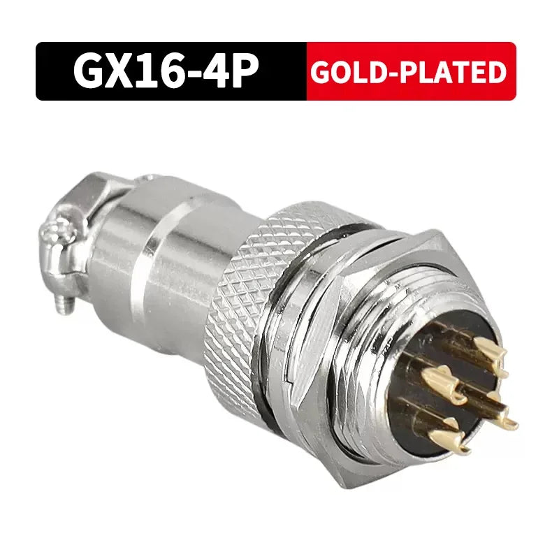 GX16 Gold Plated Butt TYPE Wire Connector 2/3/4/5/6/7/8/9/10 Pin soldering Male&Female Socket Plug Aviation Fixed Connectors