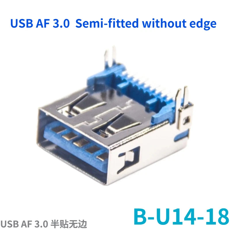 5PCS  USB Connector 3.0 A-type Female Socket AF Type 90 Degree Side Plug 180 Degree USB 3.0 B-port Printer Data