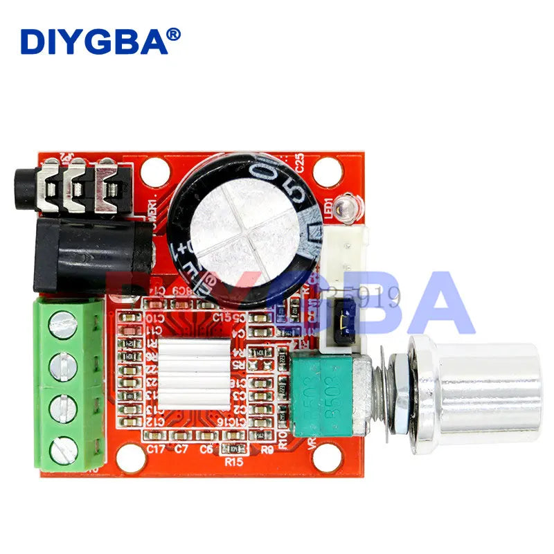 12V Mini Hi-Fi PAM8610 Audio Stereo Amplifier Board 2X10W Dual Channel D Class(High efficiency) Adjust the volume
