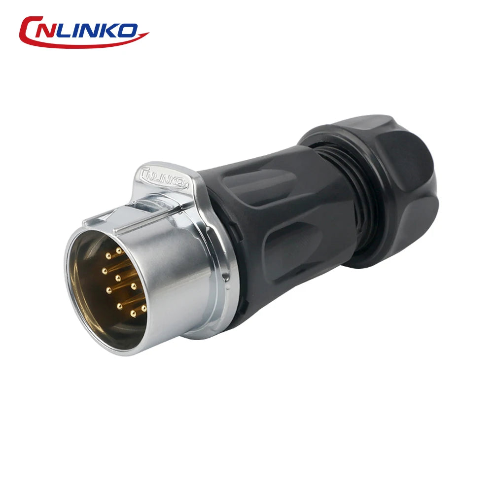 CNLINKO M24 PBT Waterproof Circular Solder Type Connector Female Plug+Male Mating Socket for Industrial Signal & Power Systems