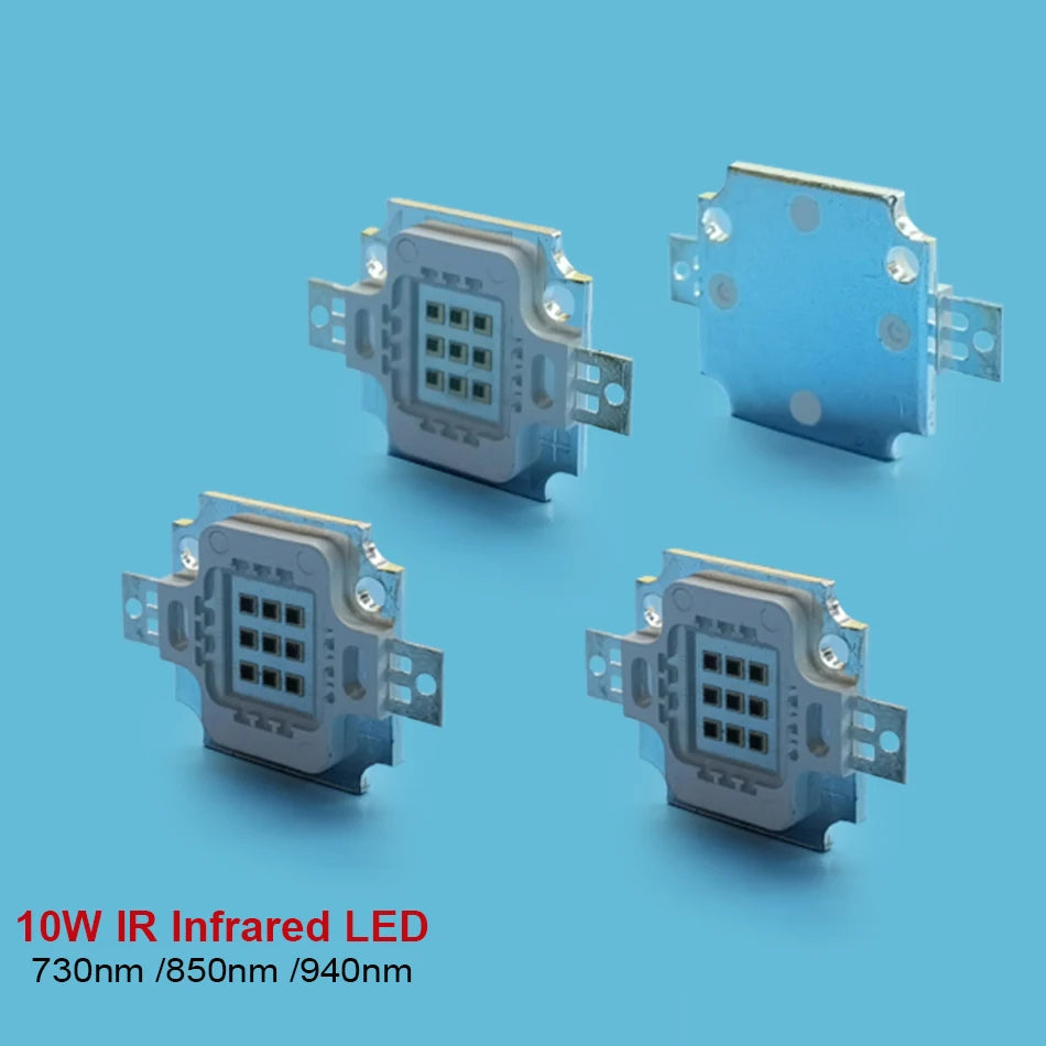High Power IR Infrared COB LED Chip 10W 900mA 730nm 850nm 940nm Integrated LED Beads For Detect Sensor Flashlight 1Pcs /5Pcs