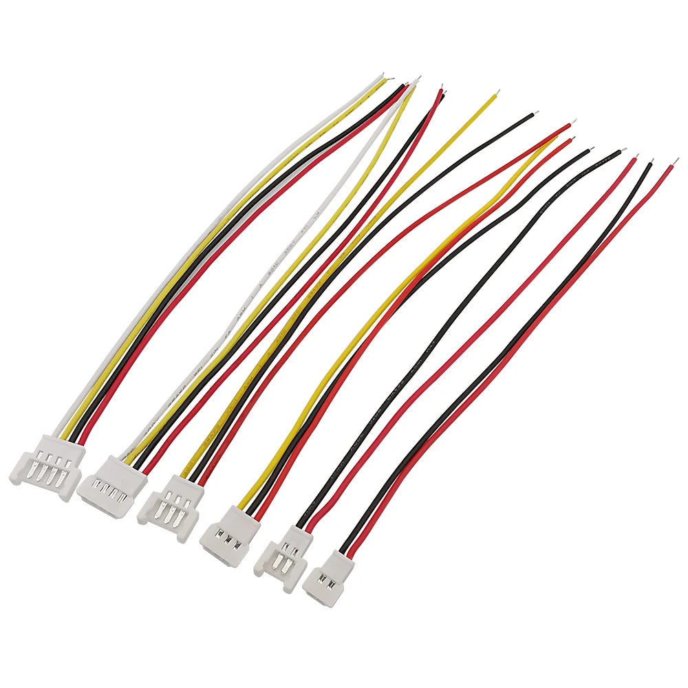 10Pcs MX2.0 2.0mm Pitch 2P 3P 4 Pin Male Female Aerial Docking Battery Charging Cable Connector Plug With Wire 150MM