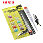 10PCS Car Insurance Fuse Kit Amplifier Clip Combination Car Blade Fuse Set with Inspection Circuit Electric Pen Fuse Repair Part
