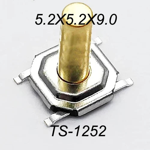 Metal Tactical Push Button Switch,Tact Switch,5.2x5.2x1.5mm to 9mm 4PIN SMT,Key Switch Speaker Audio button,PER 50PCS
