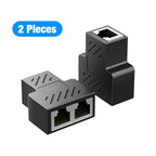 RJ45 Splitter 1 to 2 Ethernet Adapter Internet Network Cable Extender RJ45 Connector Coupler for PC TV Box Router High Quality