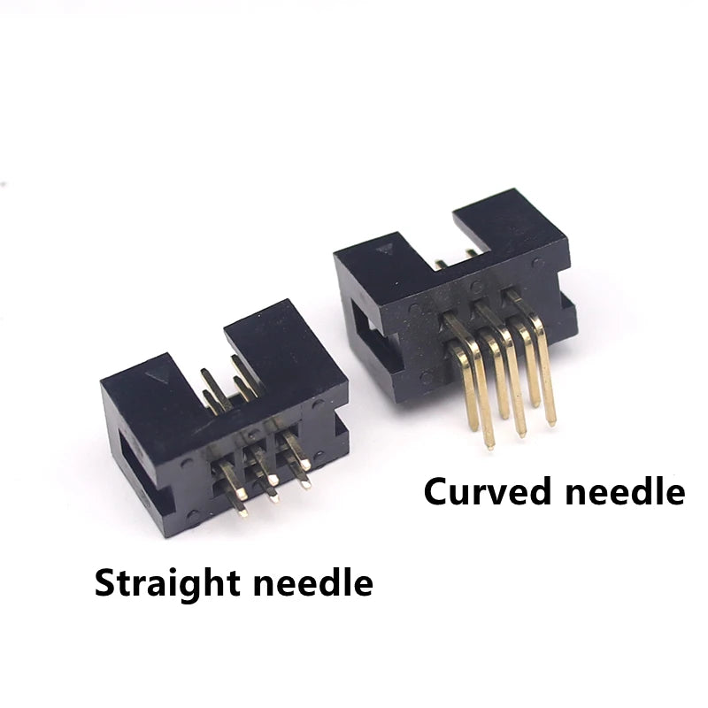 10PCS IDC/JTAG 2.54 DC3 Male Pin PCB Header Connector 2*3/4/5/6/7/8/26/40P Straight Shrouded Socket Box header pitch 2.54mm