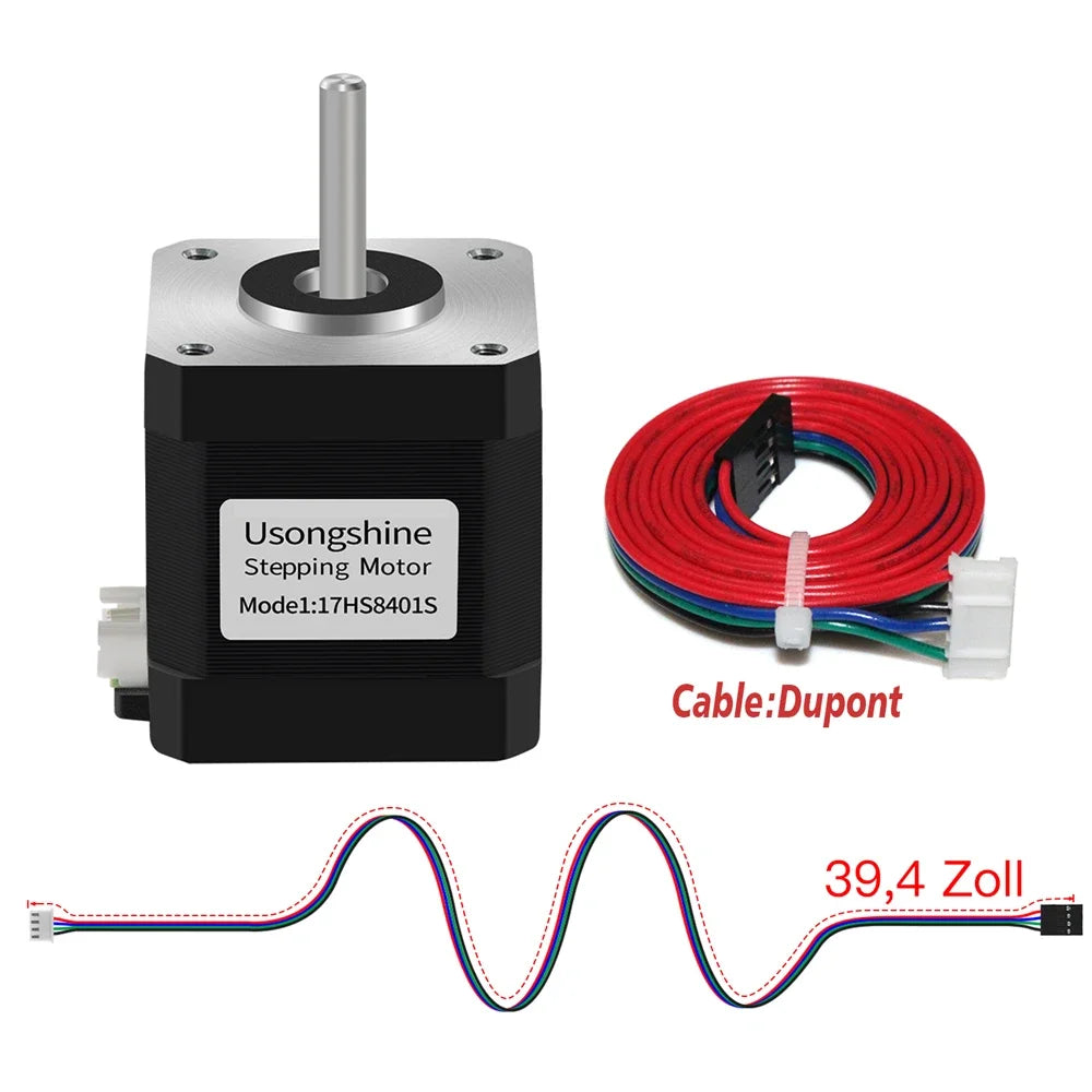 Usongshine All Nema17 Stepper Motor 17HS4401 42Motor 17HS4023 Motor 42BYGH Motor 4Lead for CNC Laser Engraver 3D Printer