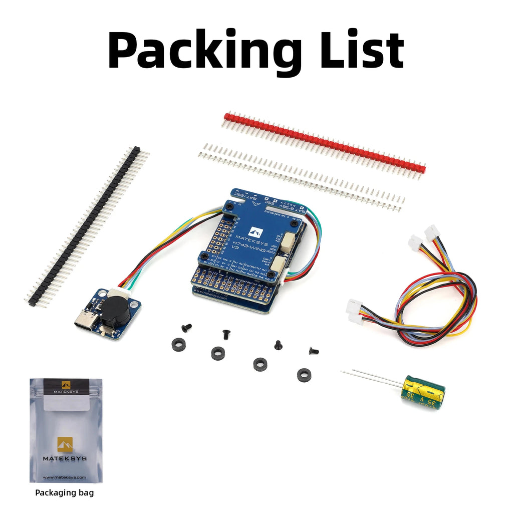 MATEK H743 WING V3 Flight Controller MATEKSYS STM32 H743VIT6 Dual IMU Baro OSD SD Slot for RC FPV DIY Racing Fixed Wing Drones