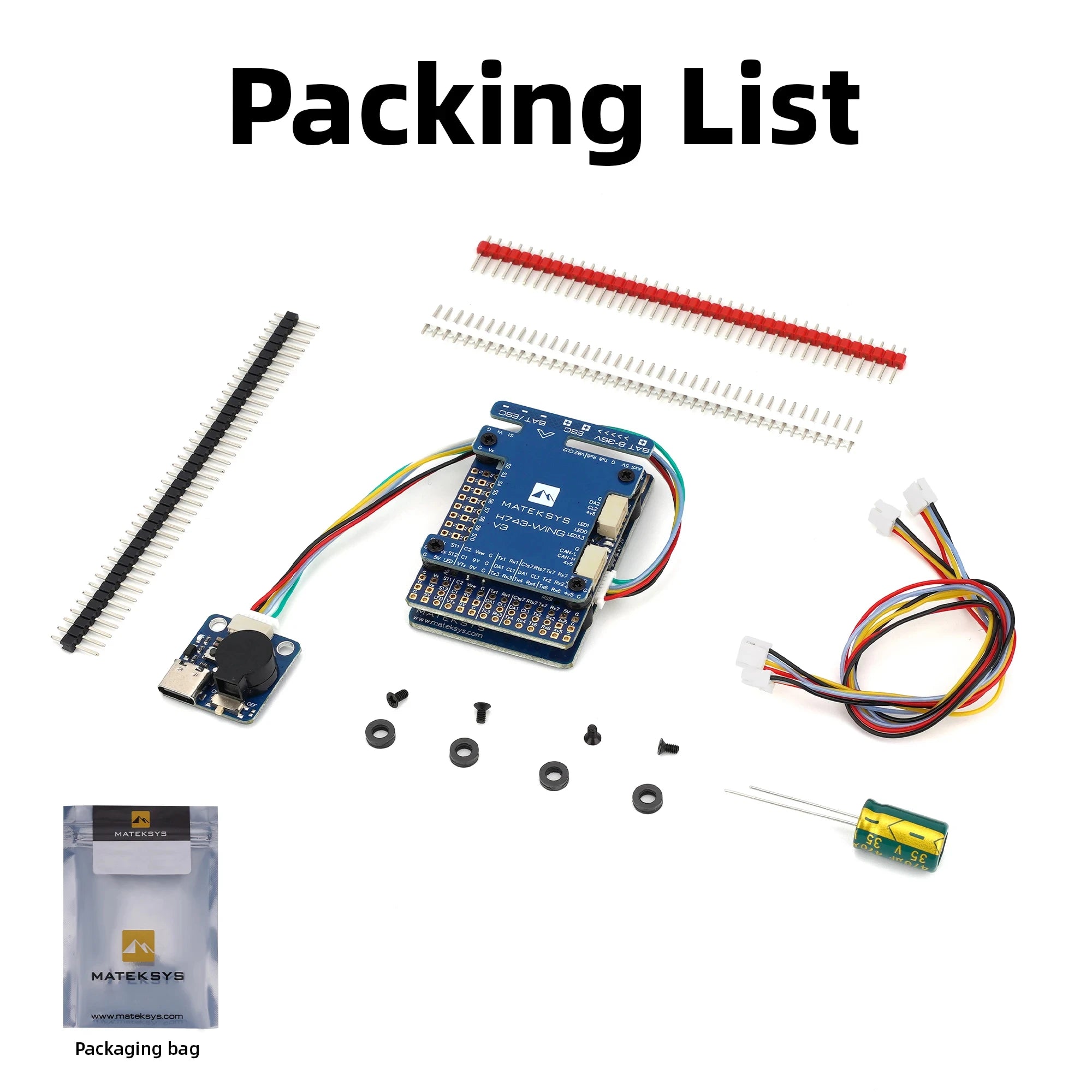 MATEK H743 WING V3 Flight Controller MATEKSYS STM32 H743VIT6 Dual IMU Baro OSD SD Slot for RC FPV DIY Racing Fixed Wing Drones