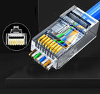 Linkwylan Cat7 Cat6 Cat5e UTP STP Pass Through Plug Network RJ45 Modular Connector 1.1/1.3/1.5mm Holes For Solid Stranded Cables