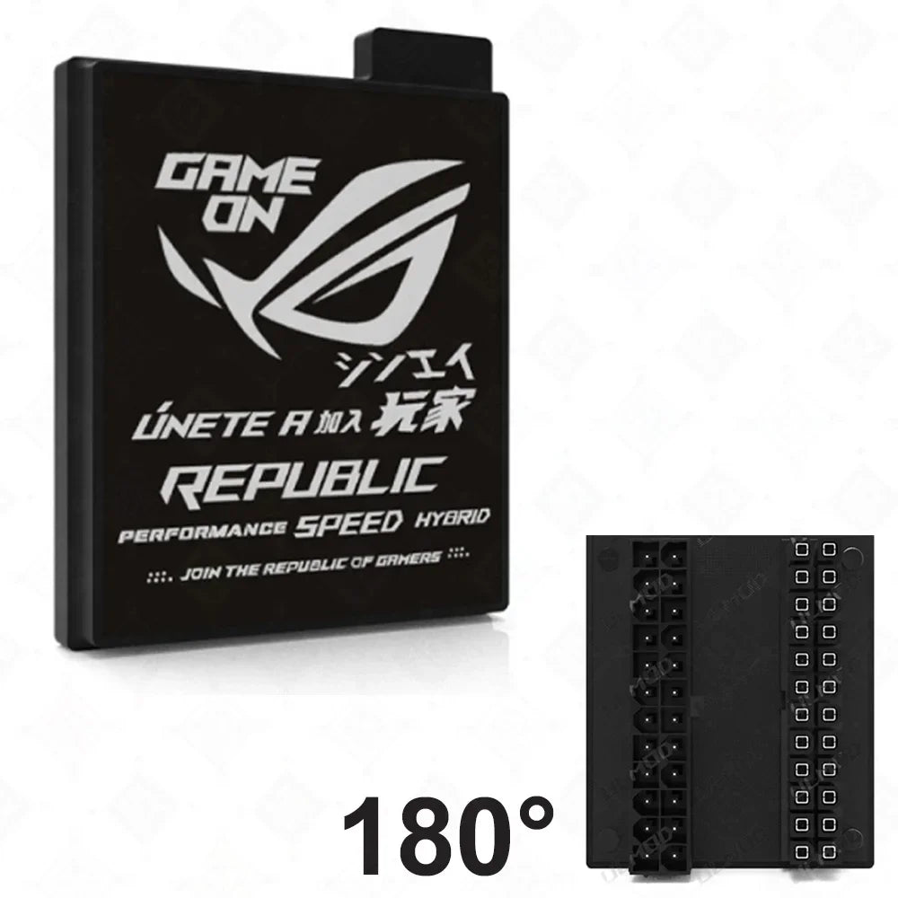 Motherboard 24PIN Custom Image Converter Lighting Power Supply 24P To 90/180 Degree MOBO Adapter Connector Steering Head MOD