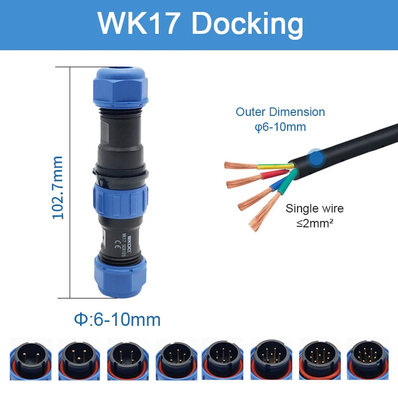SP11 Tin Soldering Waterproof Connector IP68 Male Plug&Female Socket Rear-nut Docking Panel Mount 2/3/4/5 Pin Cable Wire Connect