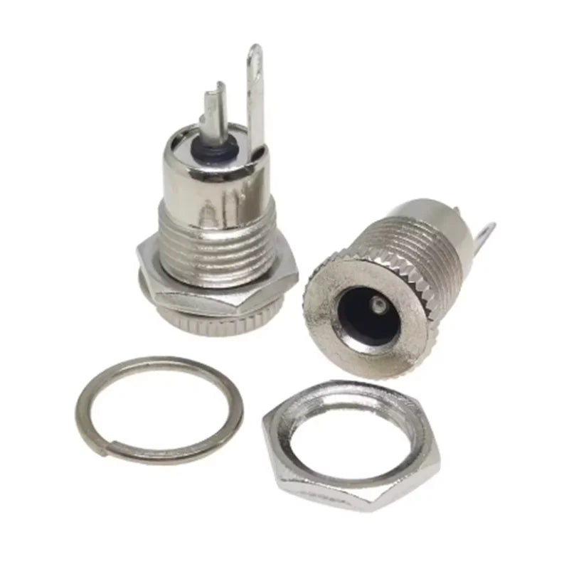1-10pcs DC099 5.5 mm x 2.1mm DC Power Jack Socket 5.5*2.1 Female Panel Mount Connector 5.5*2.5mm Metal DC-099 Open Hole 11MM