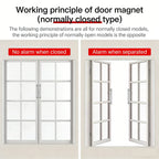 2Pairs MC-52 Wired Magnetic Door Window Contact Switch Heavy Duty Iron Door Sensor Reed Switch for Alarm System Normally Open NC