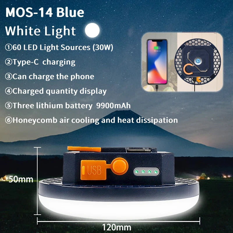 MOSLIGHTING 9900mAh Camping Light Portable Rechargeable Multifunctional LED Flashlight Fishing Emergency Maintenance Tent Lamp