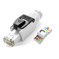 BYXGD Toolless RJ45 Connectors 100Mbps 1000Mbps 10Gbps Tool Free Reusable Cat5e Cat6a Cat7 Metal Plug Ethernet Plug Shielding