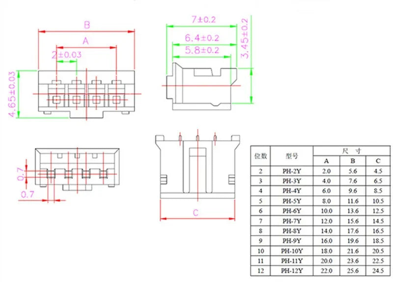 10Pcs SH1.0 MX1.25 ZH1.5 PH2.0 XH2.54mm Head Wire Cable Connector Pitch 1.0/1.25/1.5/2.0/2.54mm 2/3/4/5/6/8-12Pin Female Plug