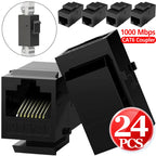 1-24Pcs CAT6A RJ45 Inline Coupler Keystone Jack RJ45 Cat6 CAT5E Straight-Through Keystone Module Extender Adapter Couplers Plugs