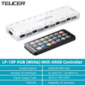 TEUCER LP-10P 12V 4Pin PWM & 5V 3Pin ARGB with SATA 10 Way Sync Fan Hub PC Cooling Fan Addressable RGB Lighting Splitter