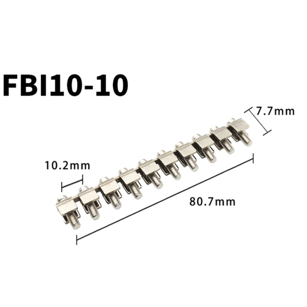 5 Pcs UK-10N DIN Rail Terminal Blocks, 10mm² Screw Clamp Connectors, Universal Feed-Through Wiring Terminals