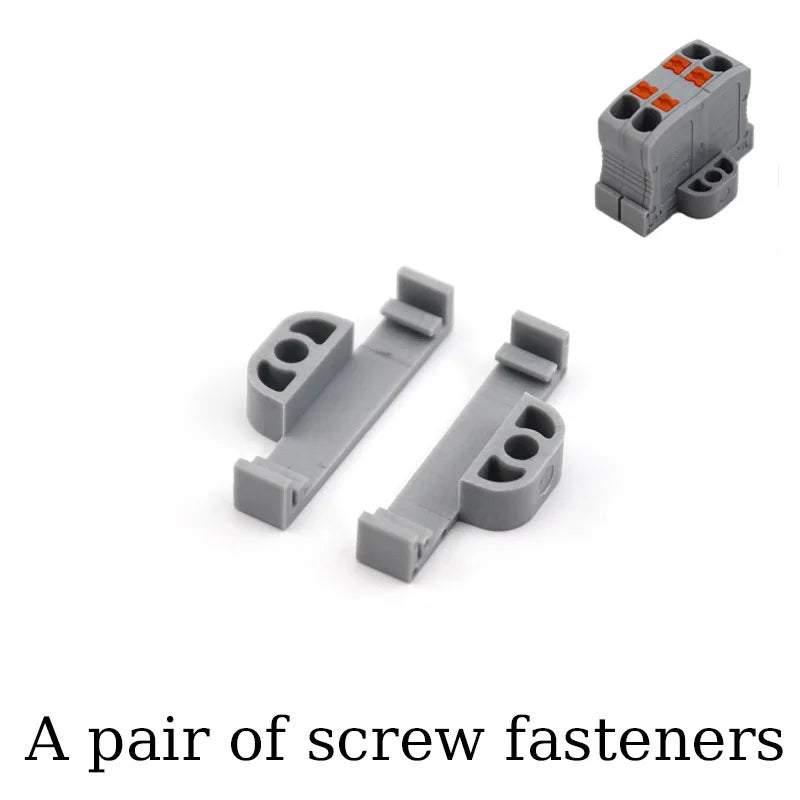 Wire Connectors Push-in Electrical Cable Terminal Block Multiple In Multiple Out Spliceable Mount On Din Rail With Fixing Hole