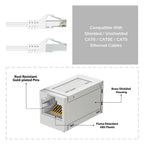 Cat7/Cat6A Cable Female to Female Ethernet Coupler RJ45 Ethernet Extender 10Gbps Computer Accessories Inline Coupler Straight