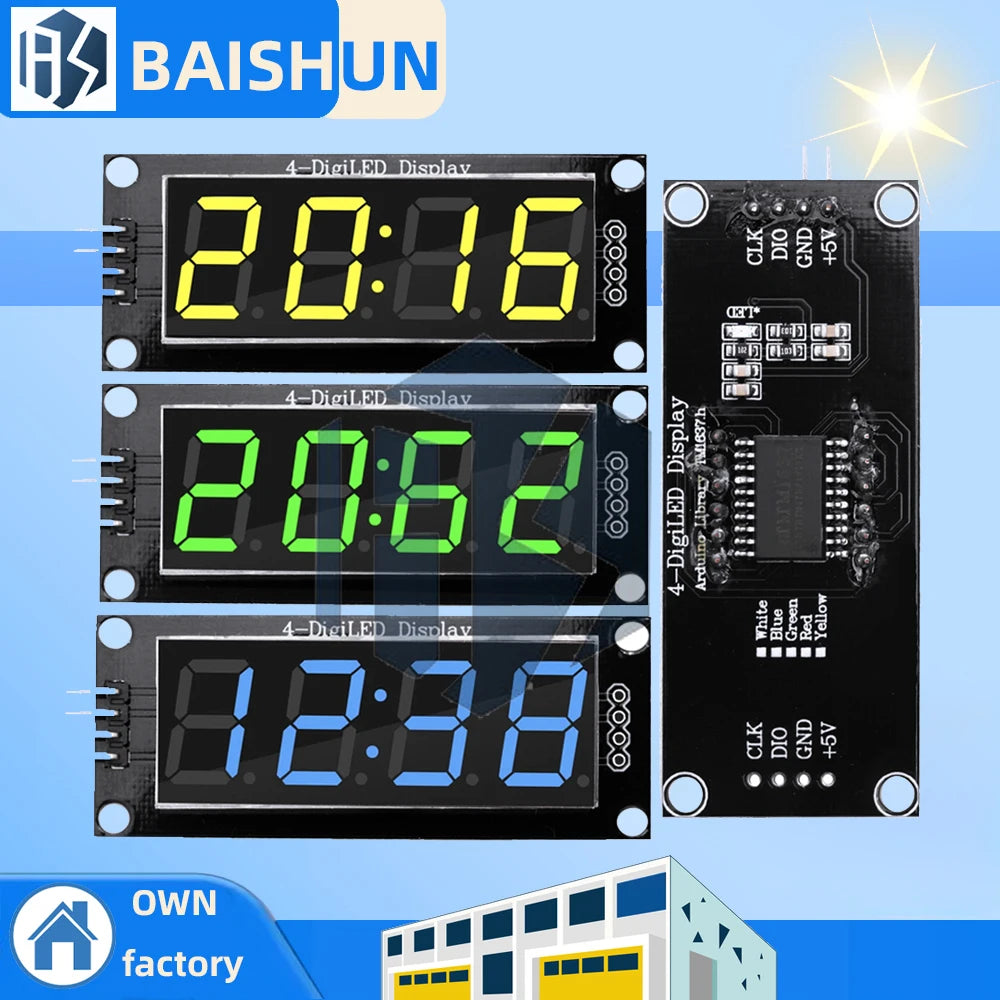 TM1637 LED Display Module 4 Digit Time Indicator Tube 7 Segment Digital Indicator Tube 0.56 Inch Digital LED Module