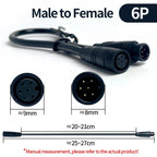 4/10Pcs M8 2 3 4 5 6 Pin Electric Bicycle Butt Joint Plug Waterproof for Ebike Display Cable Female Male Optional Connector 25CM