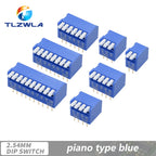 10PCS Slide Type Switch Module 1 2 3 4 5 6 7 8 9 10 12 Bit 2.54mm Position Way DIP Red Blue Pitch Toggle Switch Red Snap Switch