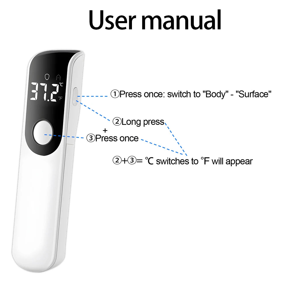 Medical Temperature Test Kit Infrared Thermometer Non-contact Forehead Thermomete or Digital Finger Blood Oxygen Oximeter LED