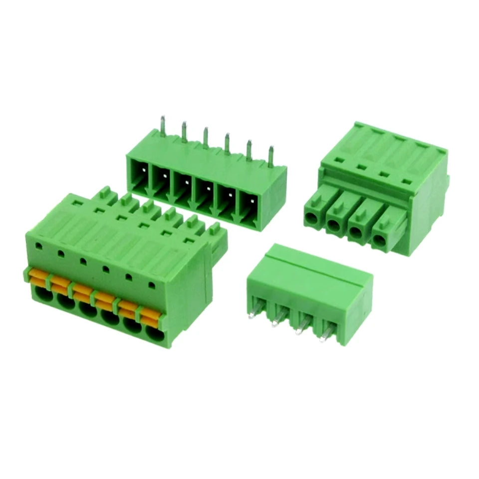 2Sets 15EDG 3.5mm 3.81 Screw Free Plug-in PCB Terminal Block 15EDGKD 3.5MM 3.81mm Spring Press Type Cable Connector 2P 3P 4P-12P