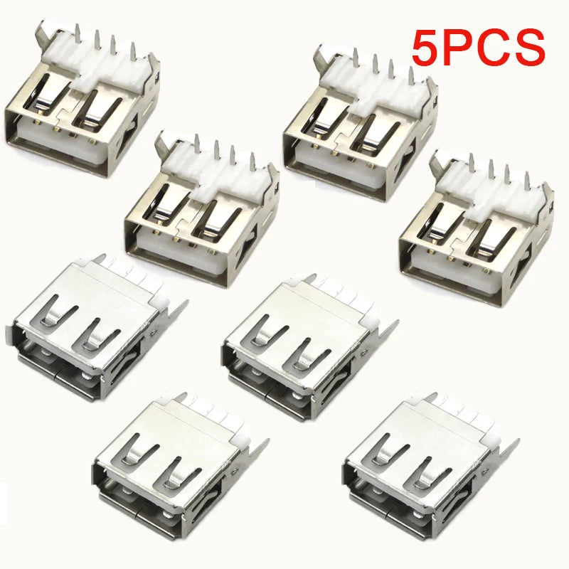 5Pcs USB Type A Standard Port Female Solder Jacks Connector PCB Socket USB-A USB-B Type