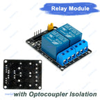5V 2 Channel Relay Module with Optocoupler Isolation Compatible Arduino ESP32 Raspberry Pi PLC DIY Projects