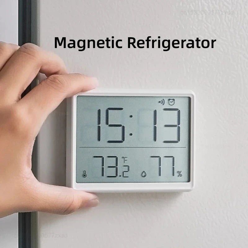 Multifunction Thermometer Hygrometer Automatic Electronic Temperature Humidity Magnetic Attraction Wall Monitor Clocks
