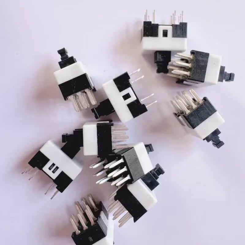 10PCS/Lot 11MM*7MM Self-locking Power On Off Switch Micro Switch 12pin DIP Latching Press Button Switch