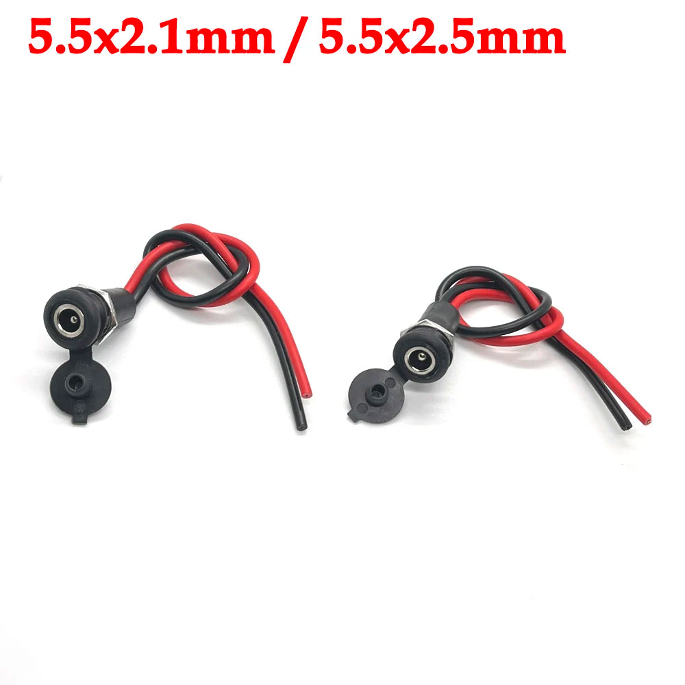 1/2/3pcs/lot DC 5.5*2.1mm/5.5*2.5mm Socket DC Power Supply Jack Socket Plug Female Panel Mount Connector 5.5mm 2.1mm Adapter