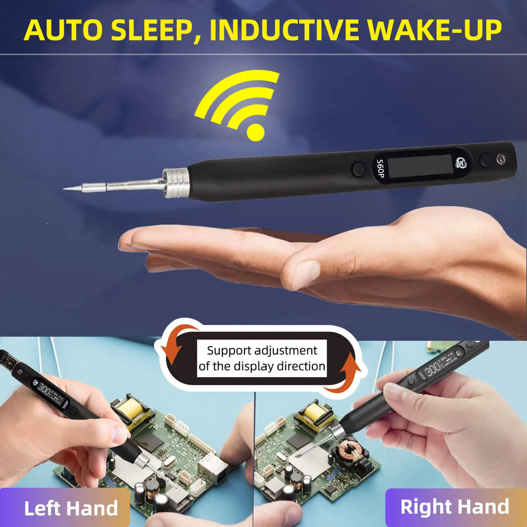 SEQURE S60P 21V Electric Soldering Iron Mobile Phone Repair Tool Support PD|QC|DC|PPS Power Supply Compatible with C210 Tips