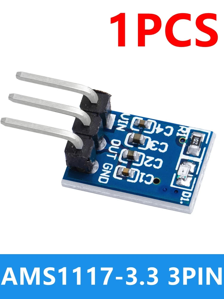 1PCS/5PCS High-Quality AMS1117-3.3 LDO Module: 5V to 3.3V DC-DC Step-Down (800mA Buck Regulator)