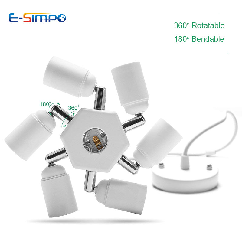 3/4/5 E26 E27 Edison Screw CFL LED Lamp Bulb Base Adapter Anti-Flame PBT Pendant Ceiling Mount Light Socket Splitter Extender